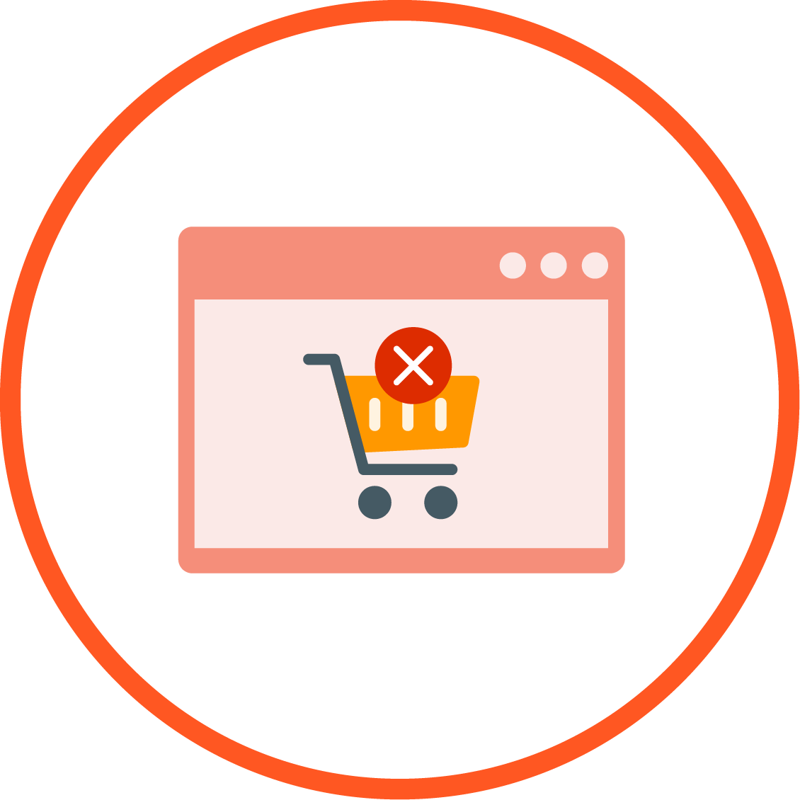 Online Shopping Cart Error Icon PNG