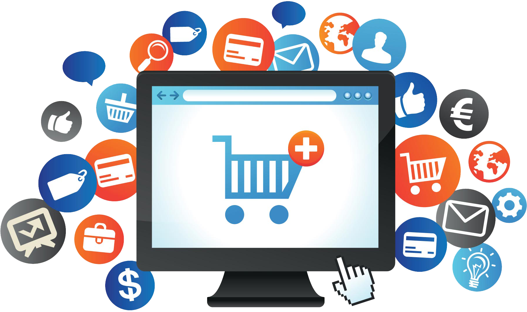 Online Shopping Elements Graphic PNG