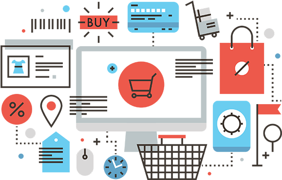 Online Shopping Elements Graphic PNG