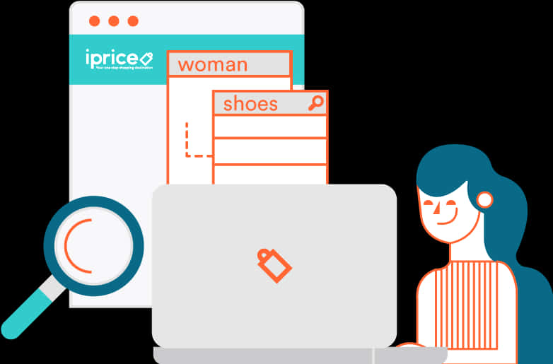 Online Shopping Experience Illustration PNG