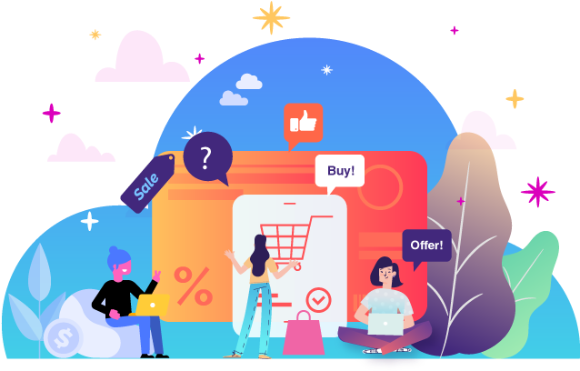 Online Shopping Experience Illustration PNG