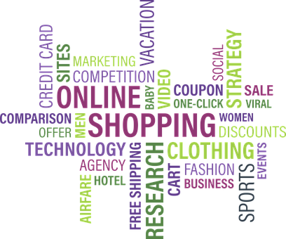 Online Shopping Keywords Cloud PNG