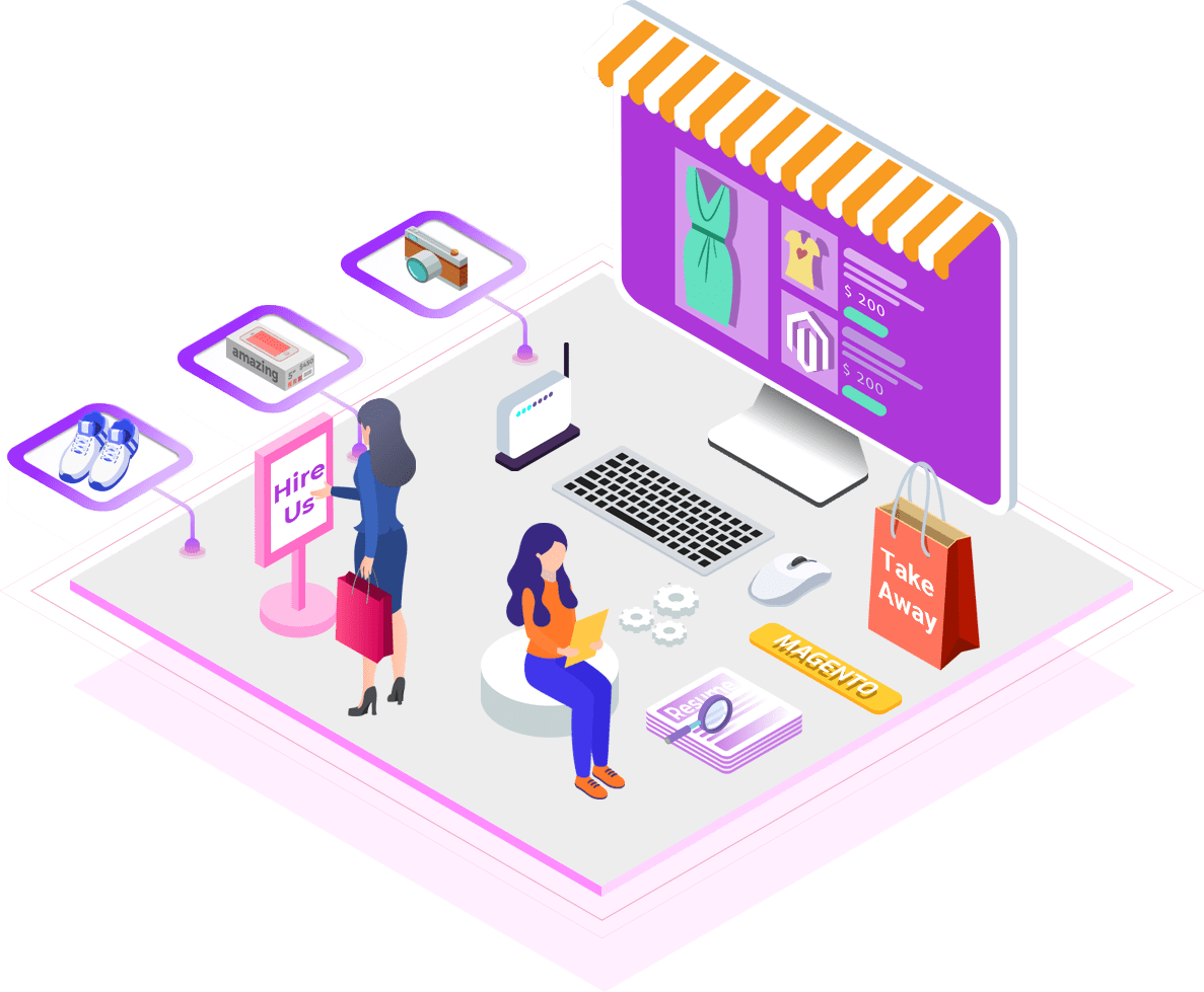 Online Shopping Platform Illustration PNG