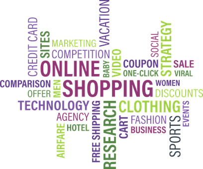 Online Shopping Word Cloud PNG
