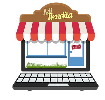 Online Storefront Laptop Illustration PNG