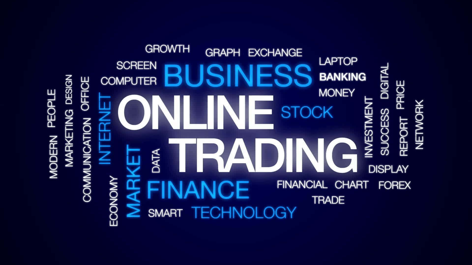 Online Trading Concept Woordwolk Achtergrond