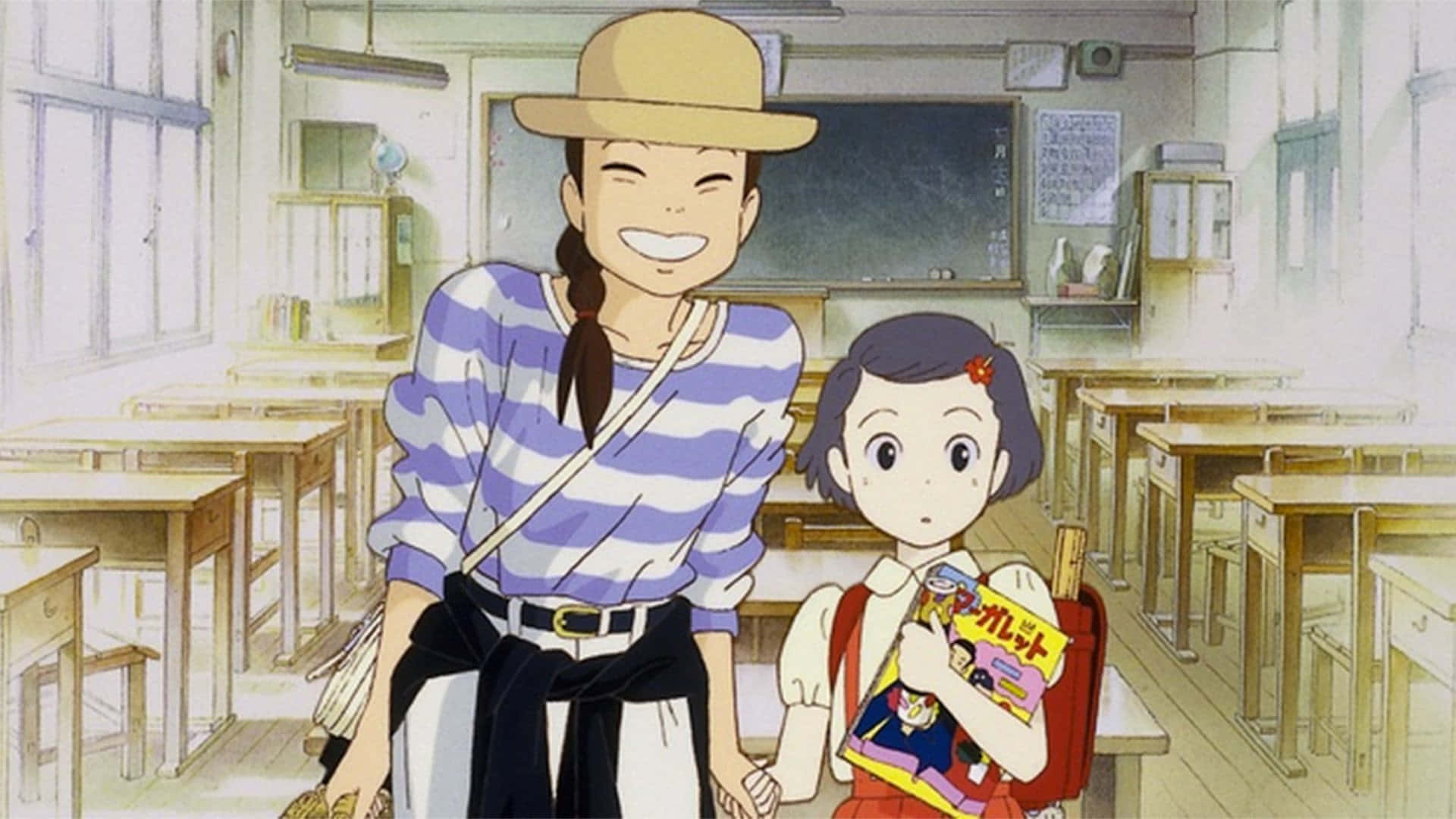 Taeko and Toshio enjoying the countryside in Only Yesterday Wallpaper