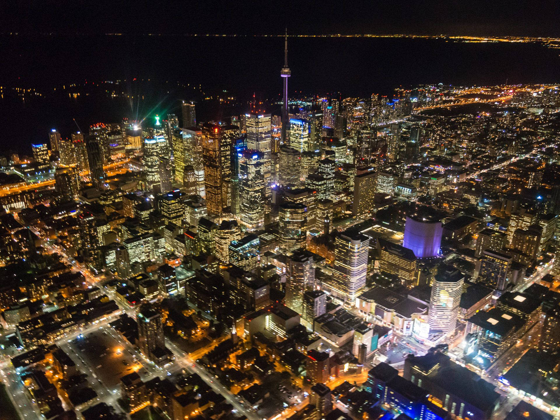 Ontario Aerial View At Night