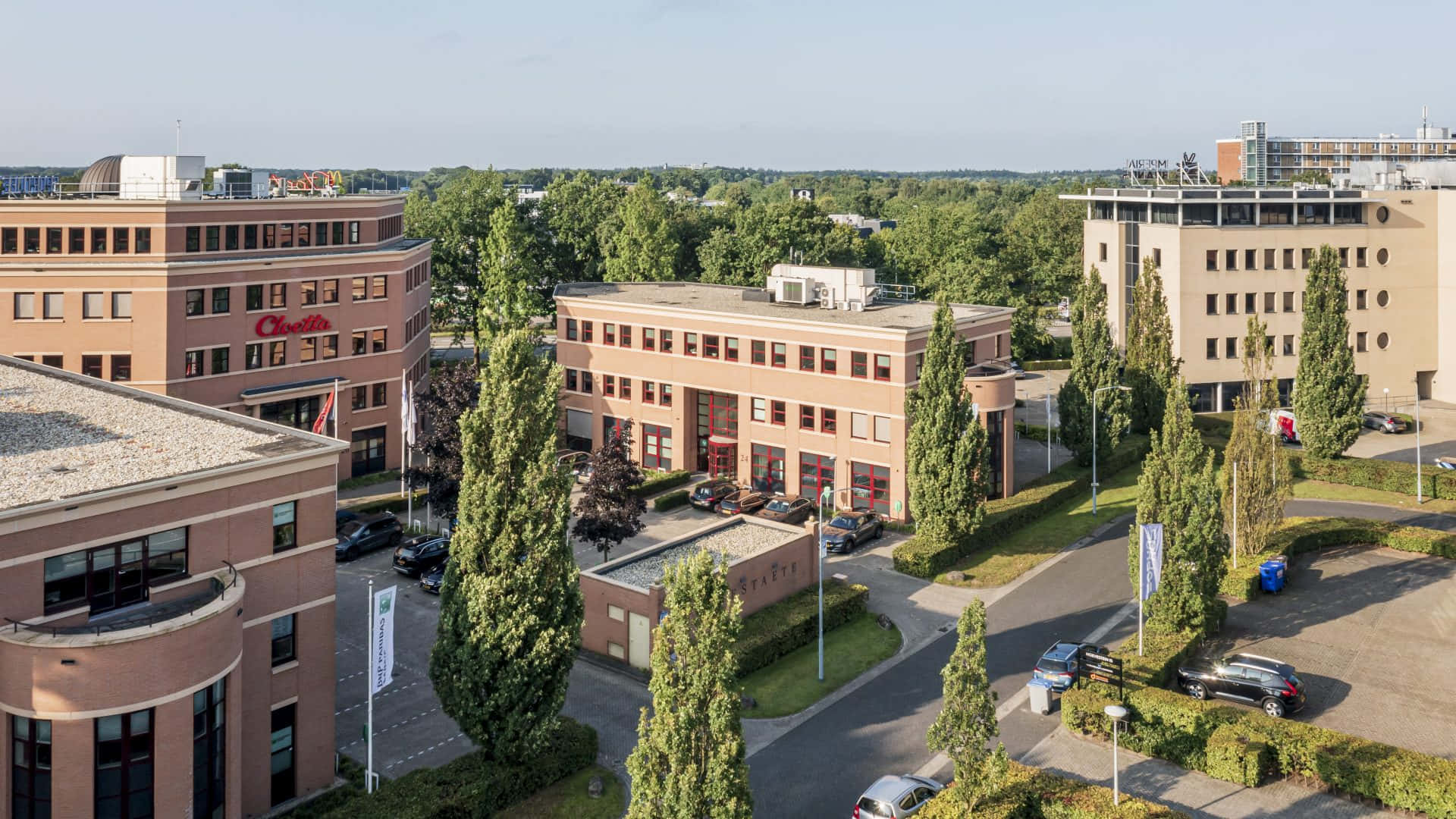 Oosterhout Business District Aerial View Wallpaper