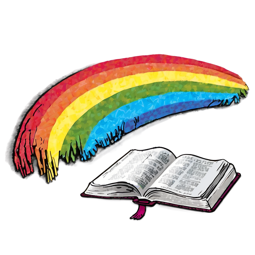 Open Bible And Rainbow Png 93 PNG