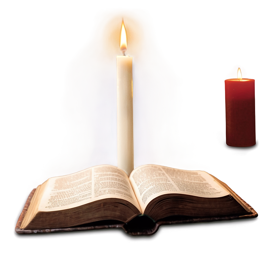 Open Bible By Candlelight Png 06122024 PNG