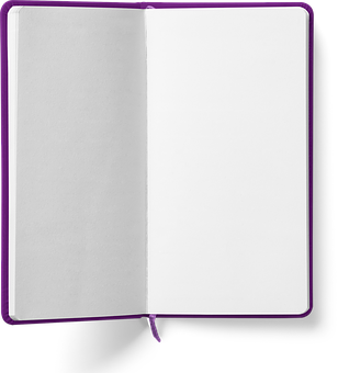 Open Blank Notebookwith Purple Cover PNG
