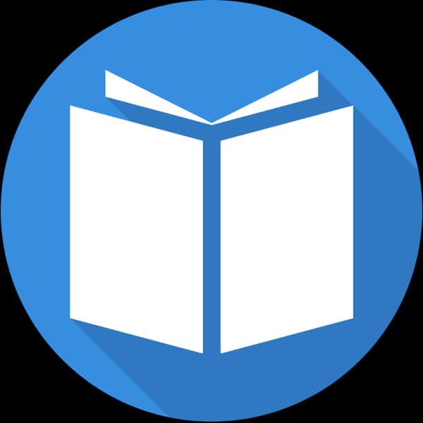 Open Book Icon Blue Background PNG
