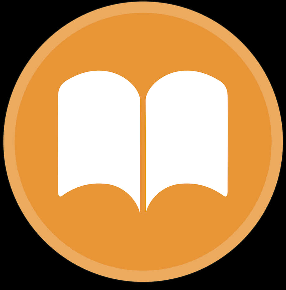 Open Book Icon Orange Background PNG