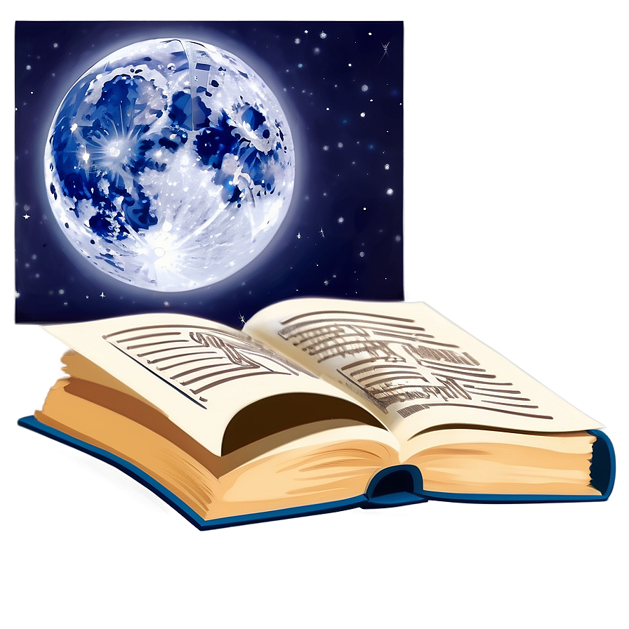 Open Book In Moonlight Png Gka PNG