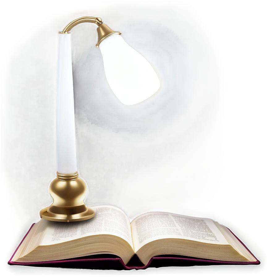 Open Book Under Lamp Png Rwn PNG