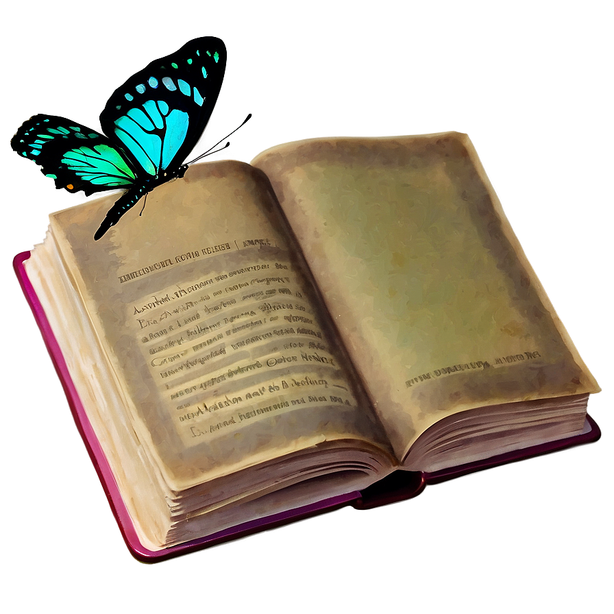 Download Open Book With Butterfly Png 05232024 | Wallpapers.com