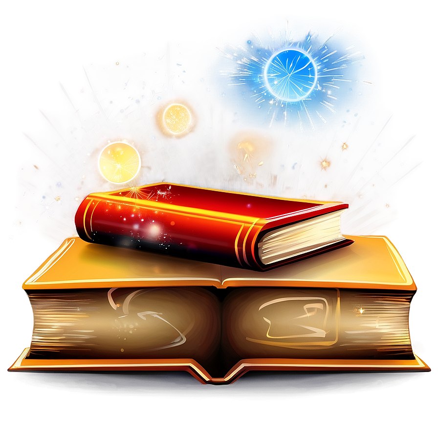 Open Book With Magic Vector Png Chy PNG