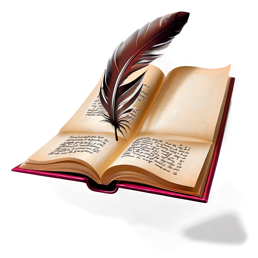 Open Book With Quill Png 05232024 PNG