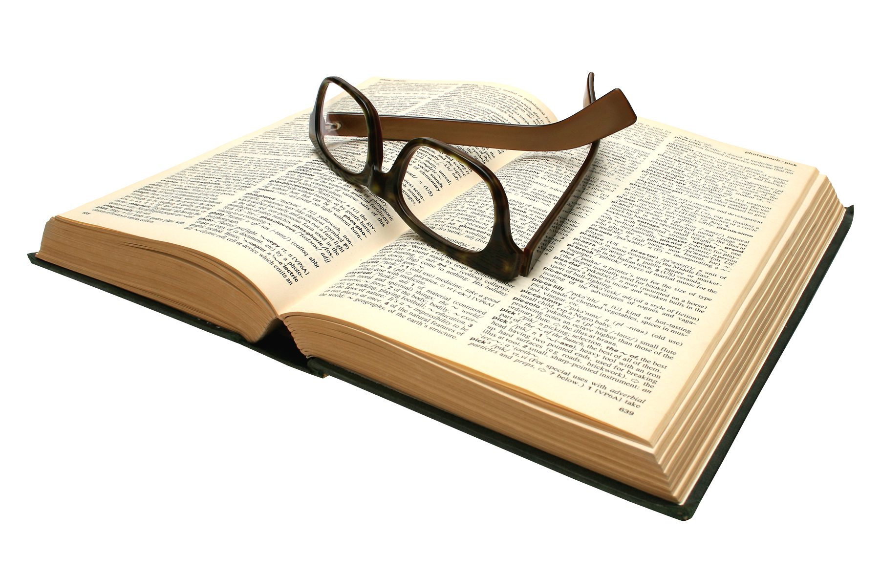 Open Bookwith Glasses PNG