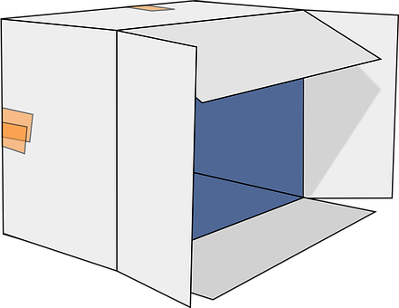 Open Cardboard Box Illustration PNG