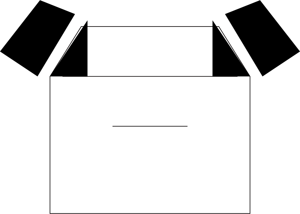 Open Cardboard Box Outline PNG