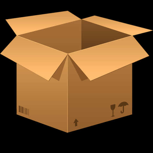 Open Cardboard Box Vector PNG