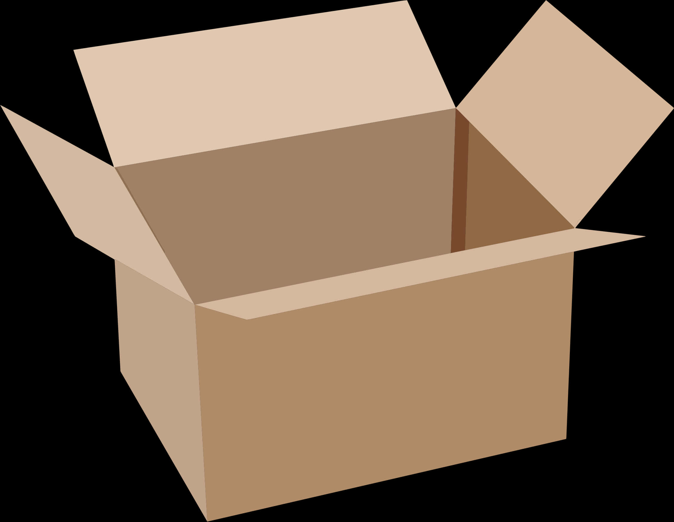 Open Cardboard Box Vector PNG