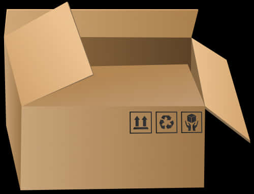 Open Cardboard Box PNG