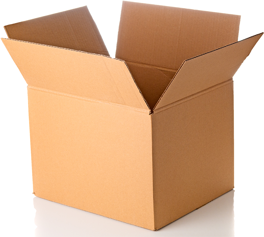 Open Cardboard Shipping Box PNG