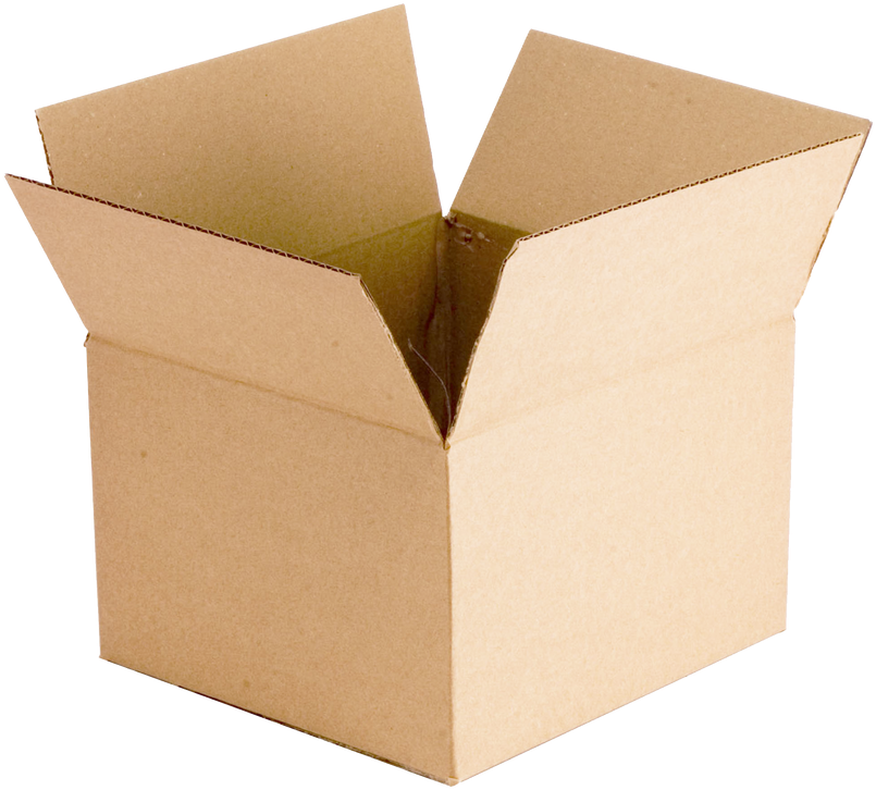 Open Cardboard Shipping Box PNG