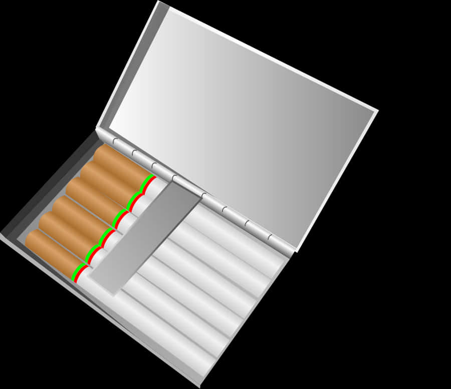 Open Cigarette Pack Illustration PNG