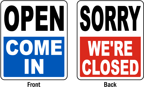 Open Closed Sign Flipside PNG