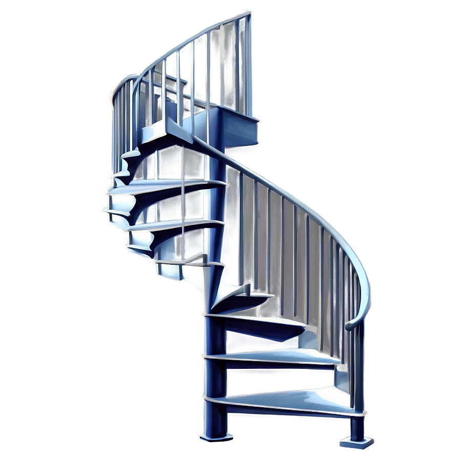 Open Concept Spiral Staircase Png 06242024 PNG