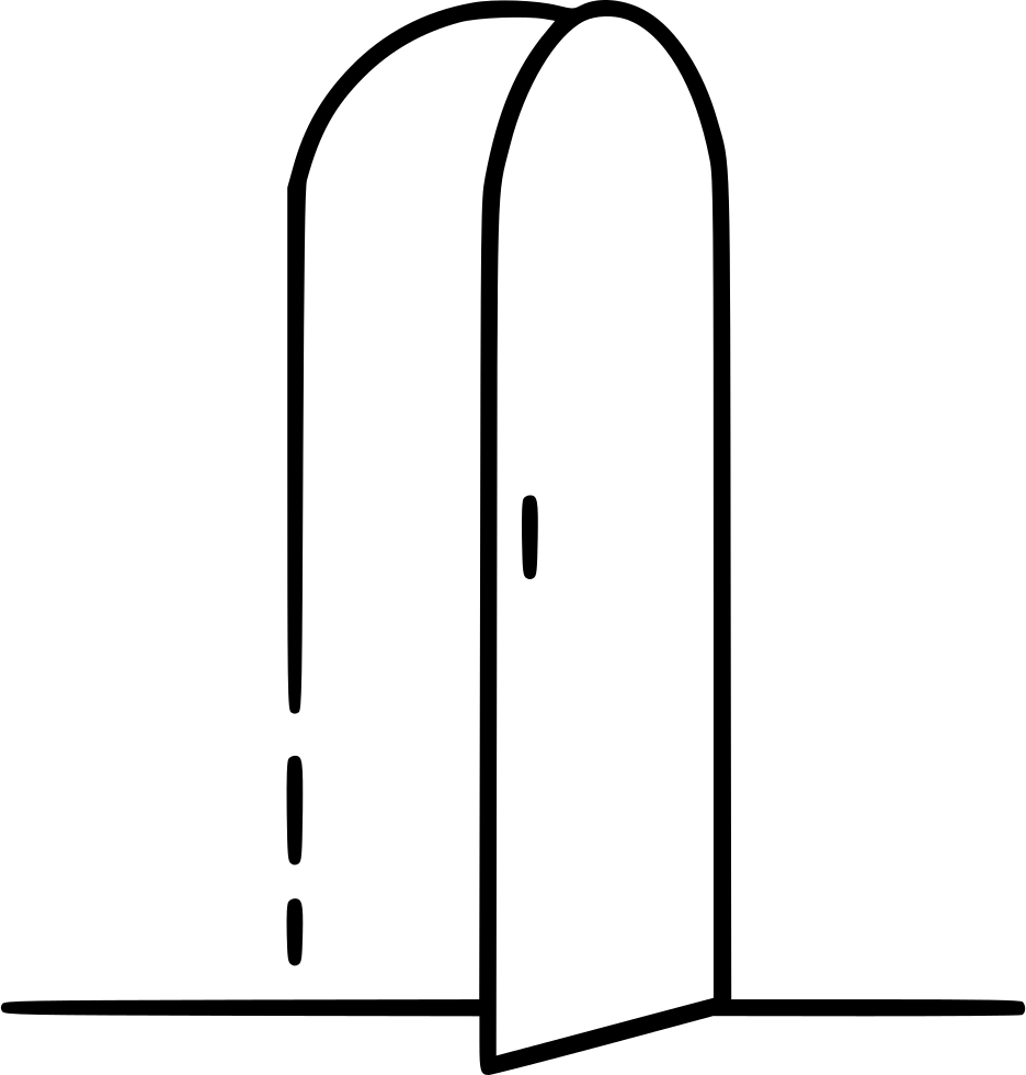 Open Door Outline Graphic PNG