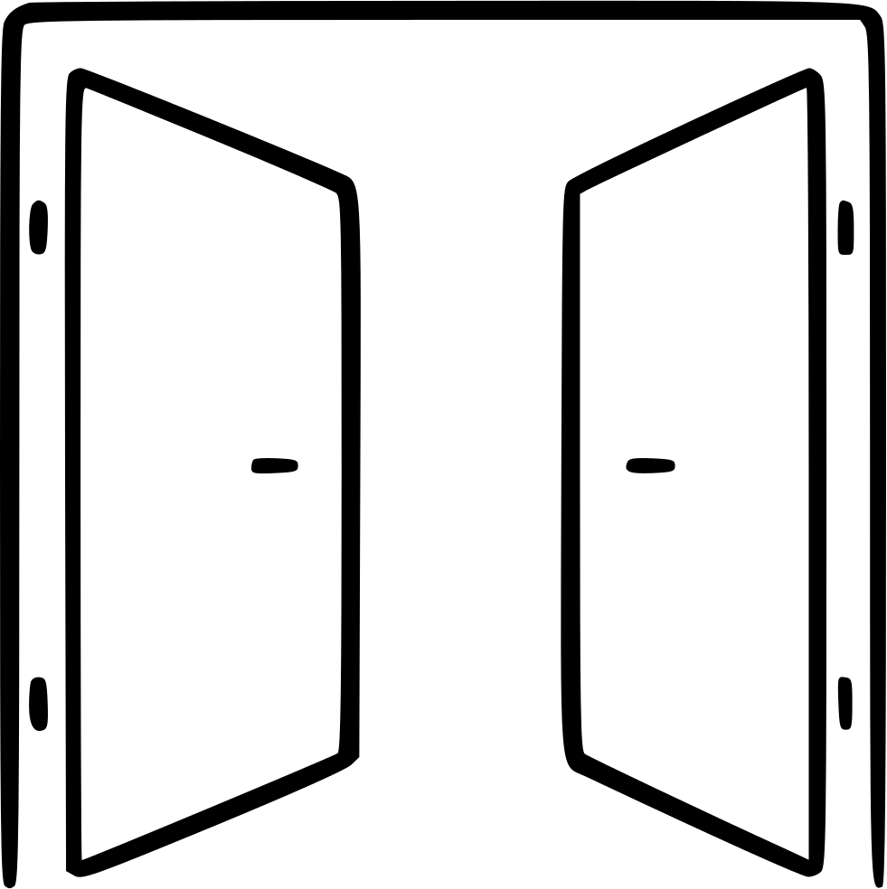 Open Double Doors Vector Illustration PNG