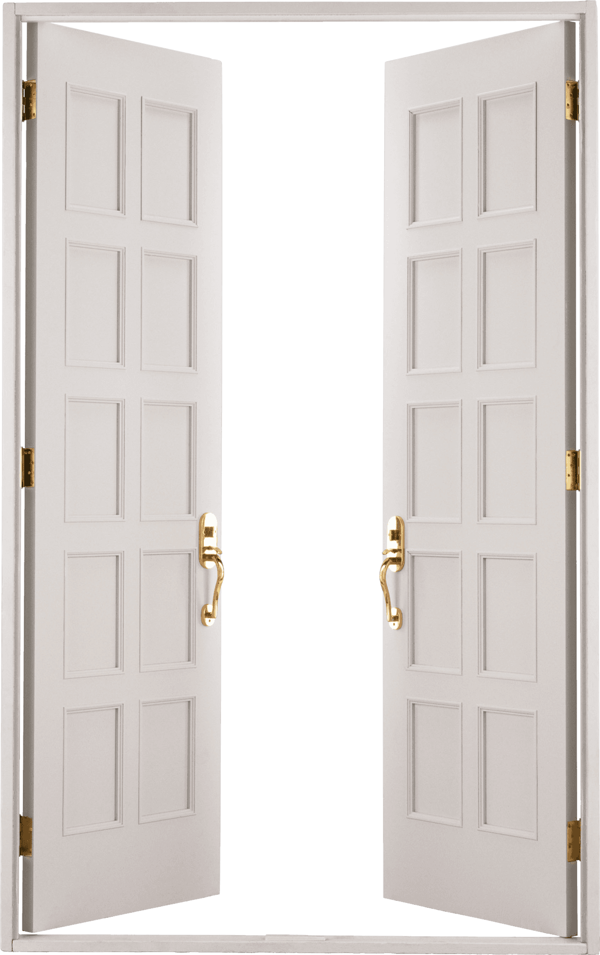 Open Double Doors White Interior PNG