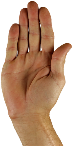 Open Hand Gesture Stop Sign PNG