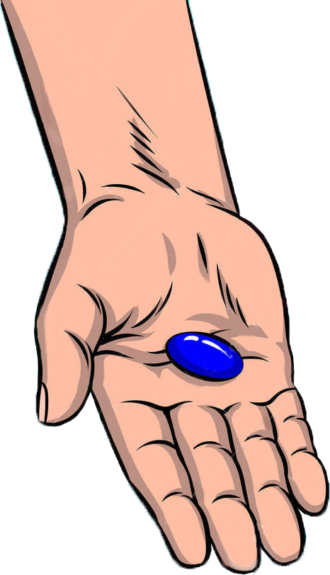 Open Hand With Blue Pill PNG