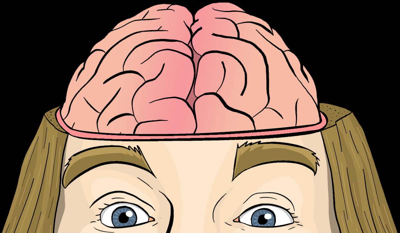 Open Head Brain Illustration PNG