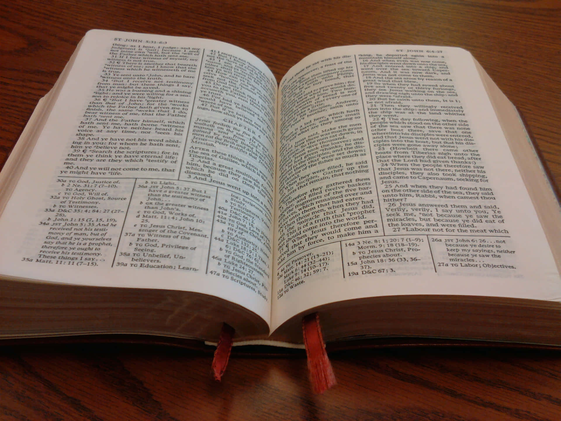 Open Holy Bible With Bookmark Wallpaper