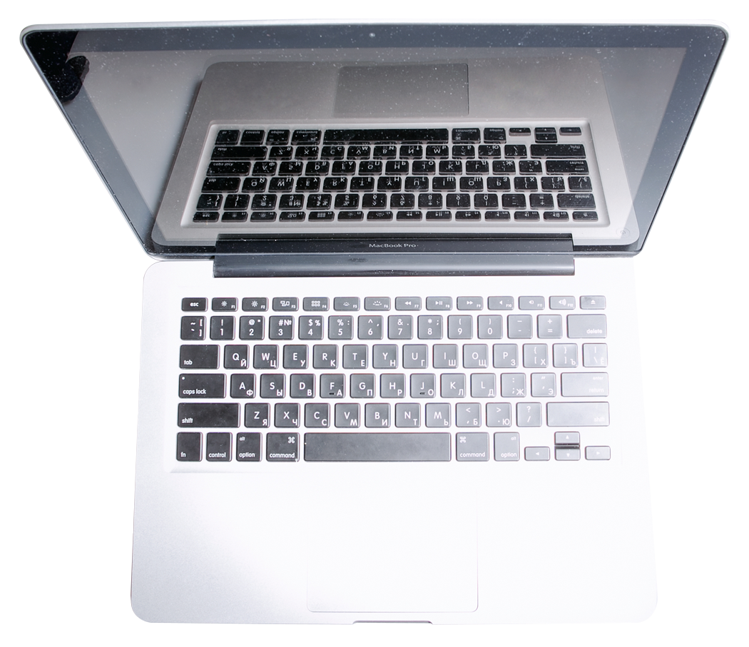 Open Mac Book Pro Top View PNG