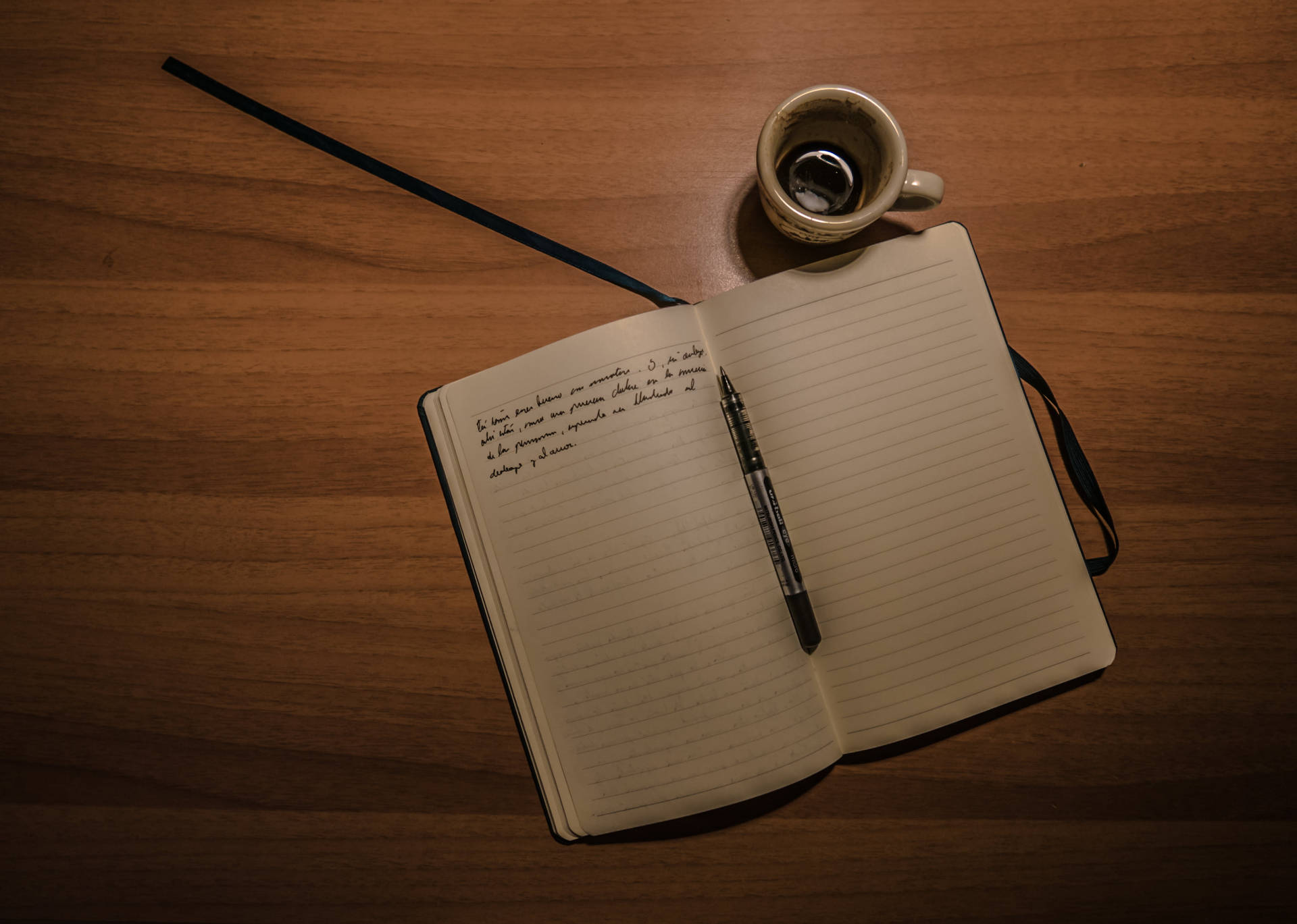 Åbn notebook sød skrivning kaffe illustration skrivebord tapet Wallpaper
