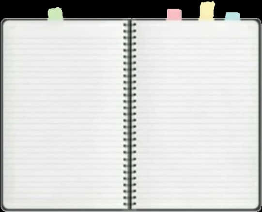 Open Notebookwith Colored Tabs PNG