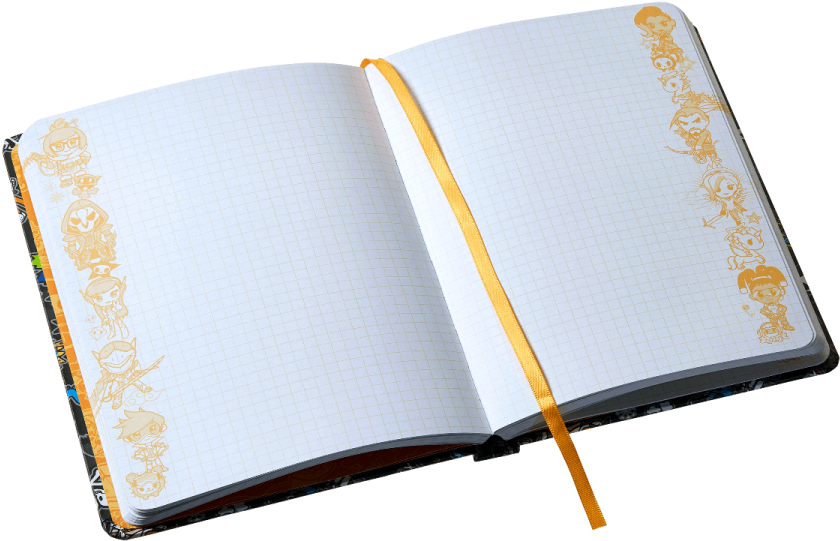 Open Notebookwith Decorative Elements PNG