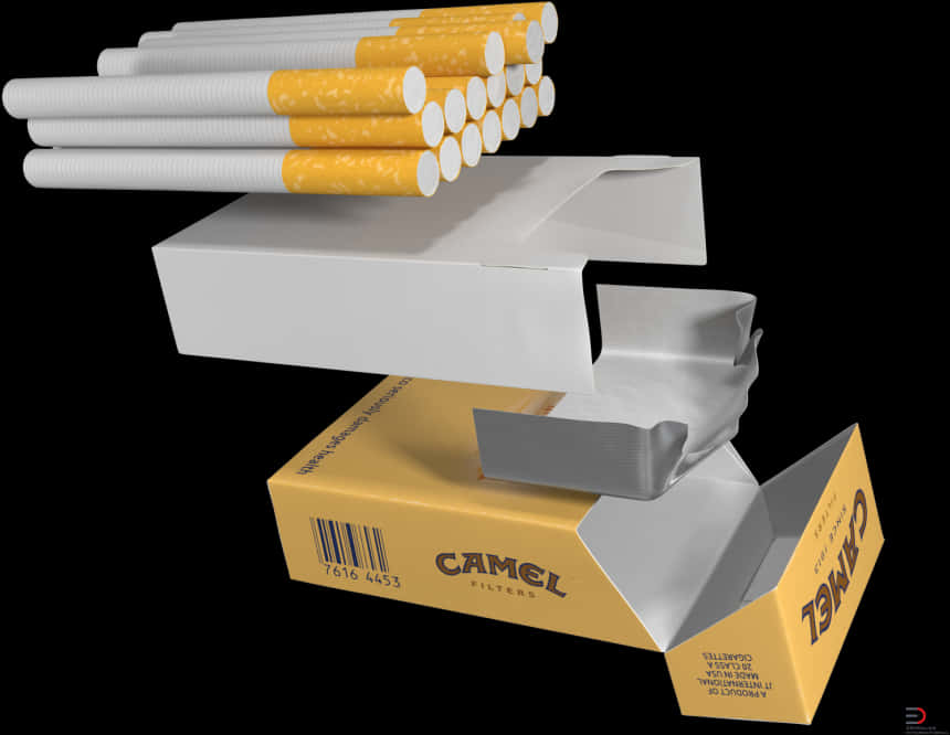 Open Packof Camel Cigarettes PNG