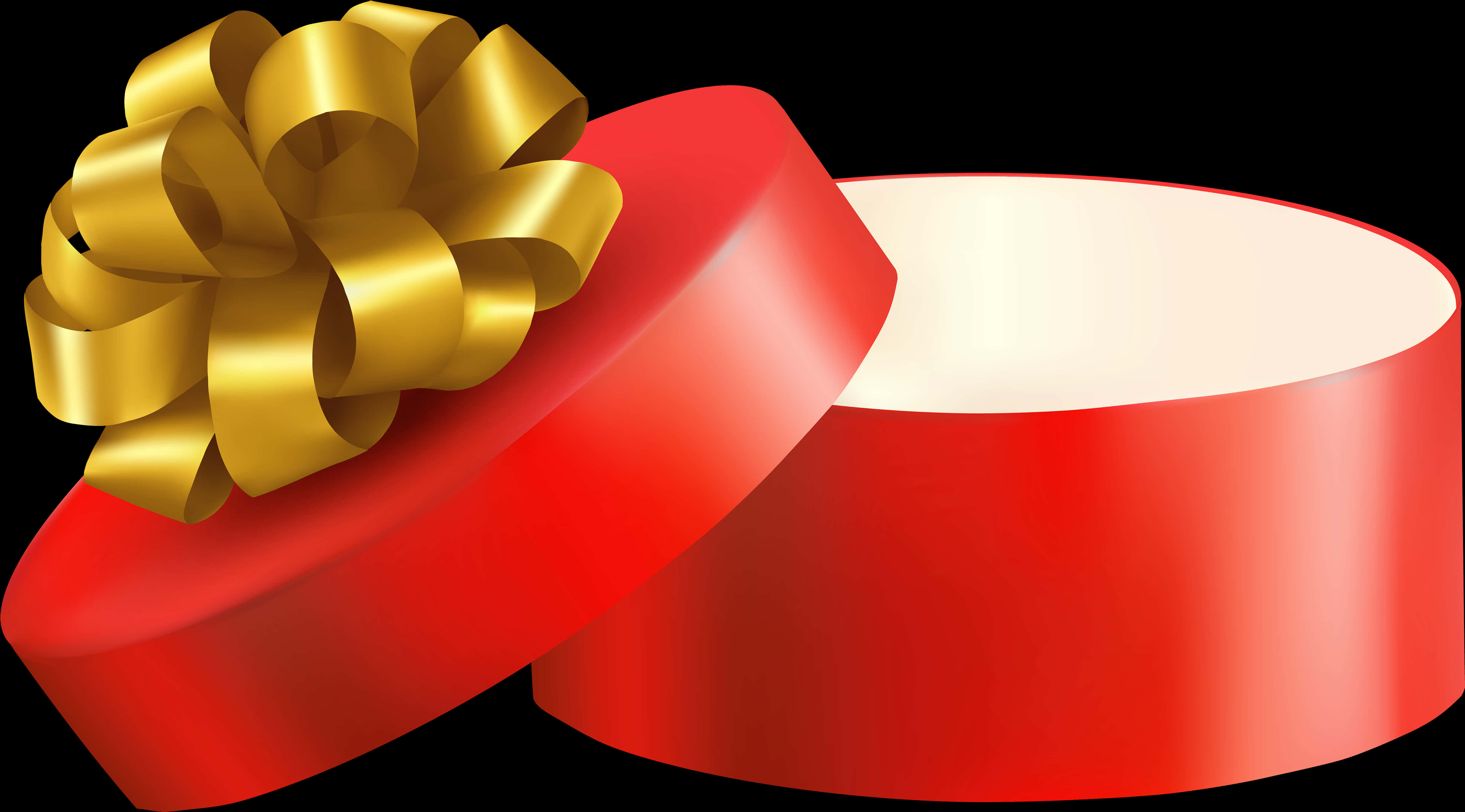 Open Red Gift Boxwith Golden Ribbon PNG