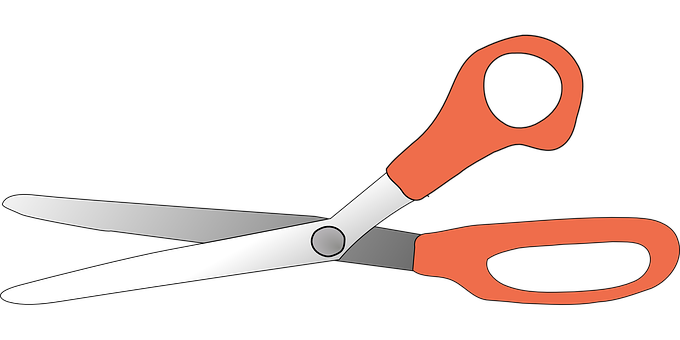 Open Scissors Black Background PNG