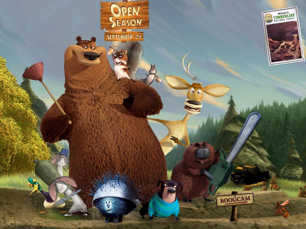 Open Season Movie Animated Characters Wallpaper