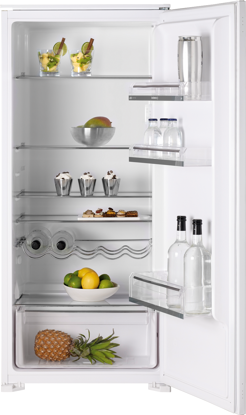 Open Single Door Refrigeratorwith Food Items PNG